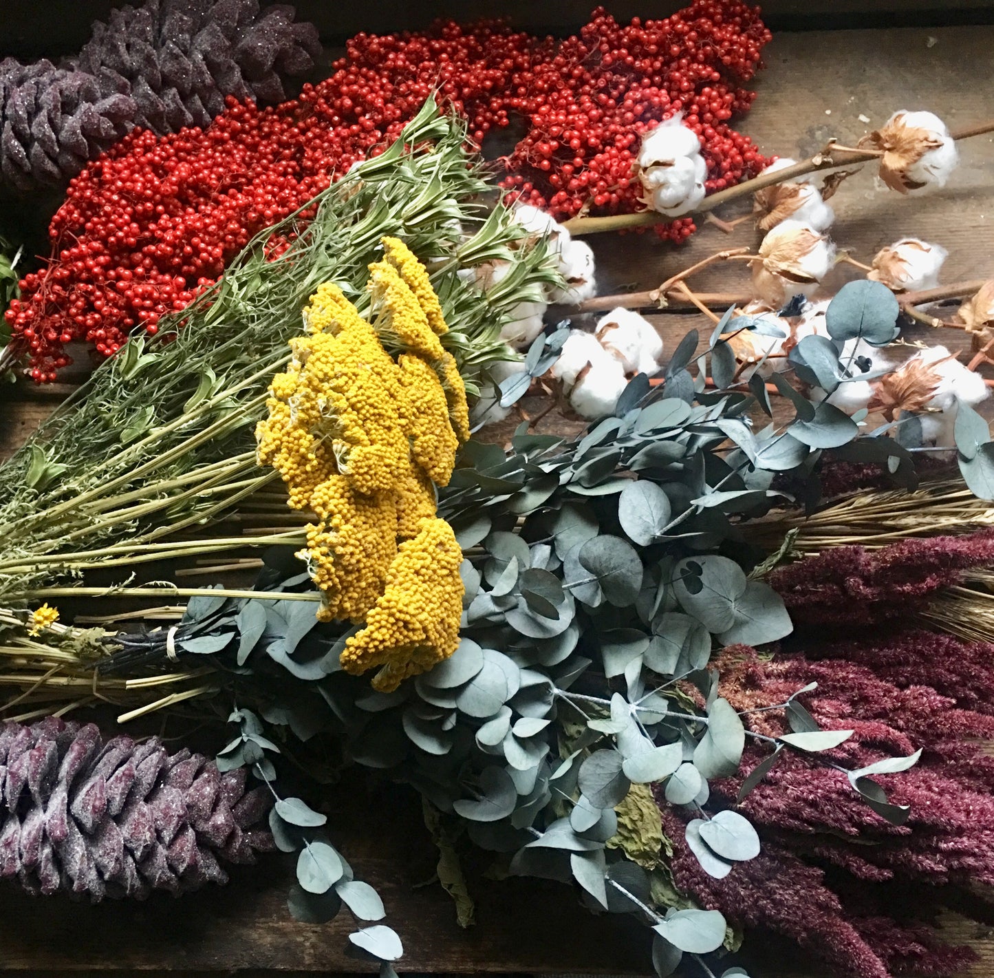 Dried Achillea Yellow Bunch