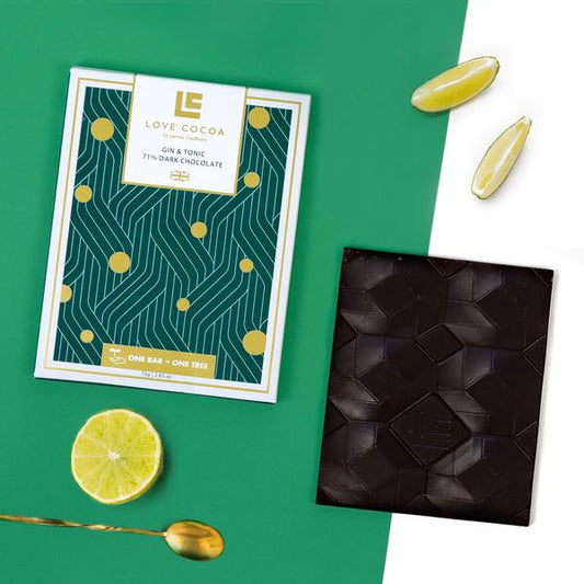 Gin & Tonic - 71% Dark Chocolate Bar (Vegan Friendly)