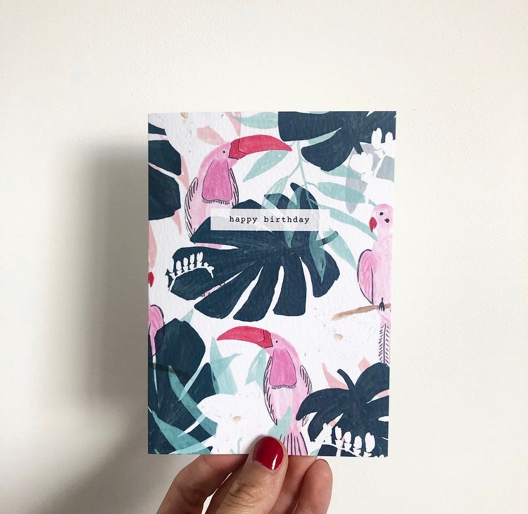 Toucan & Leaves Birthday Card