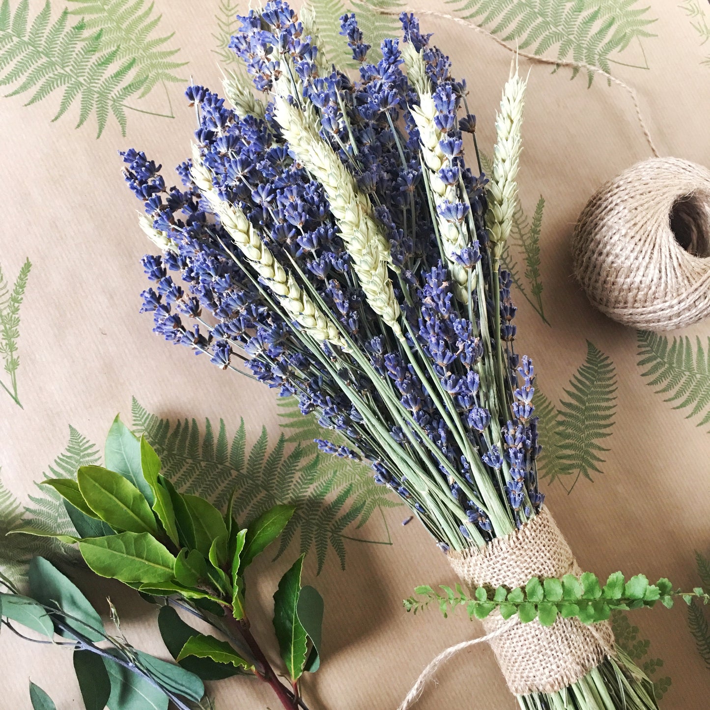 Dried Lavender and Wheat Posy