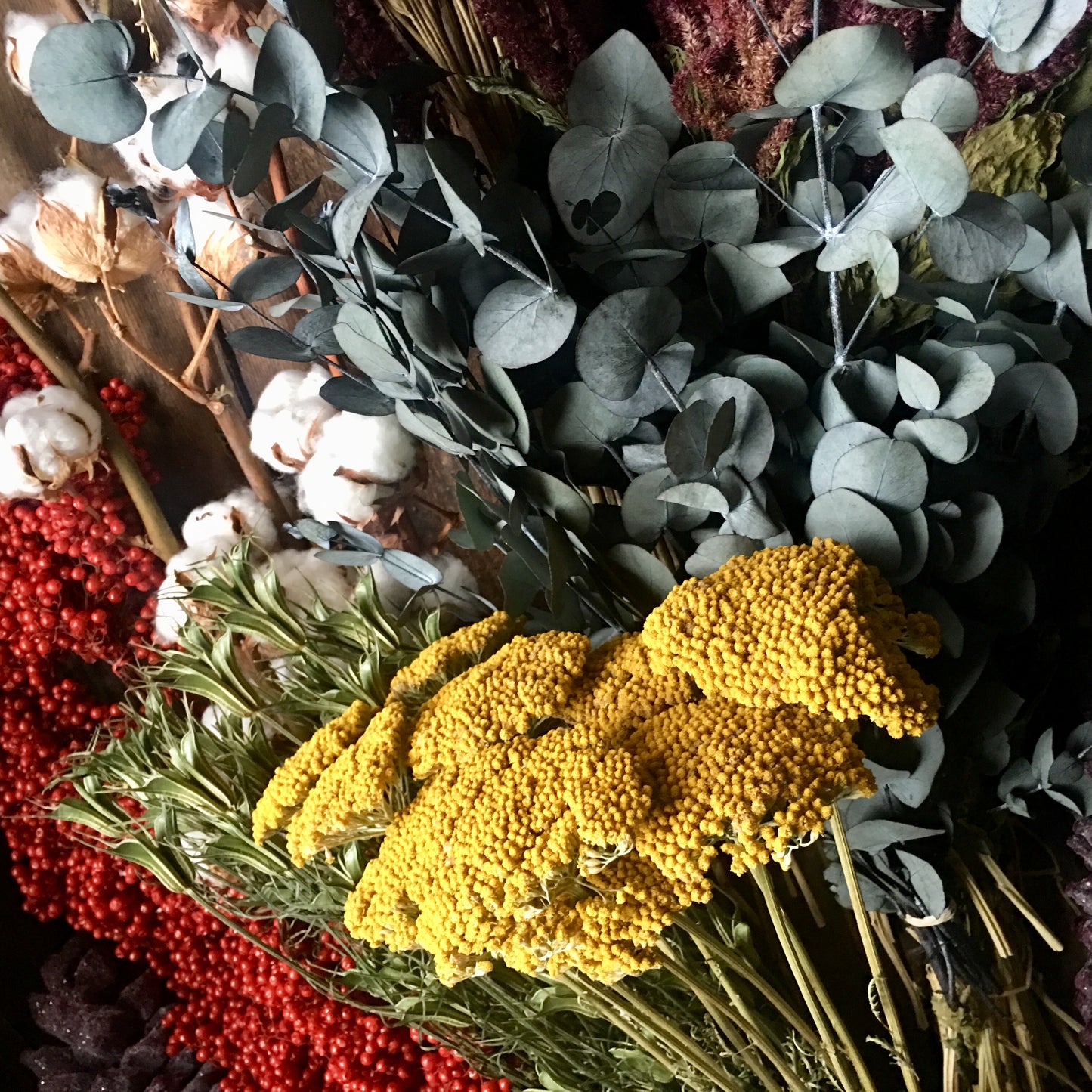 Dried Achillea Yellow Bunch