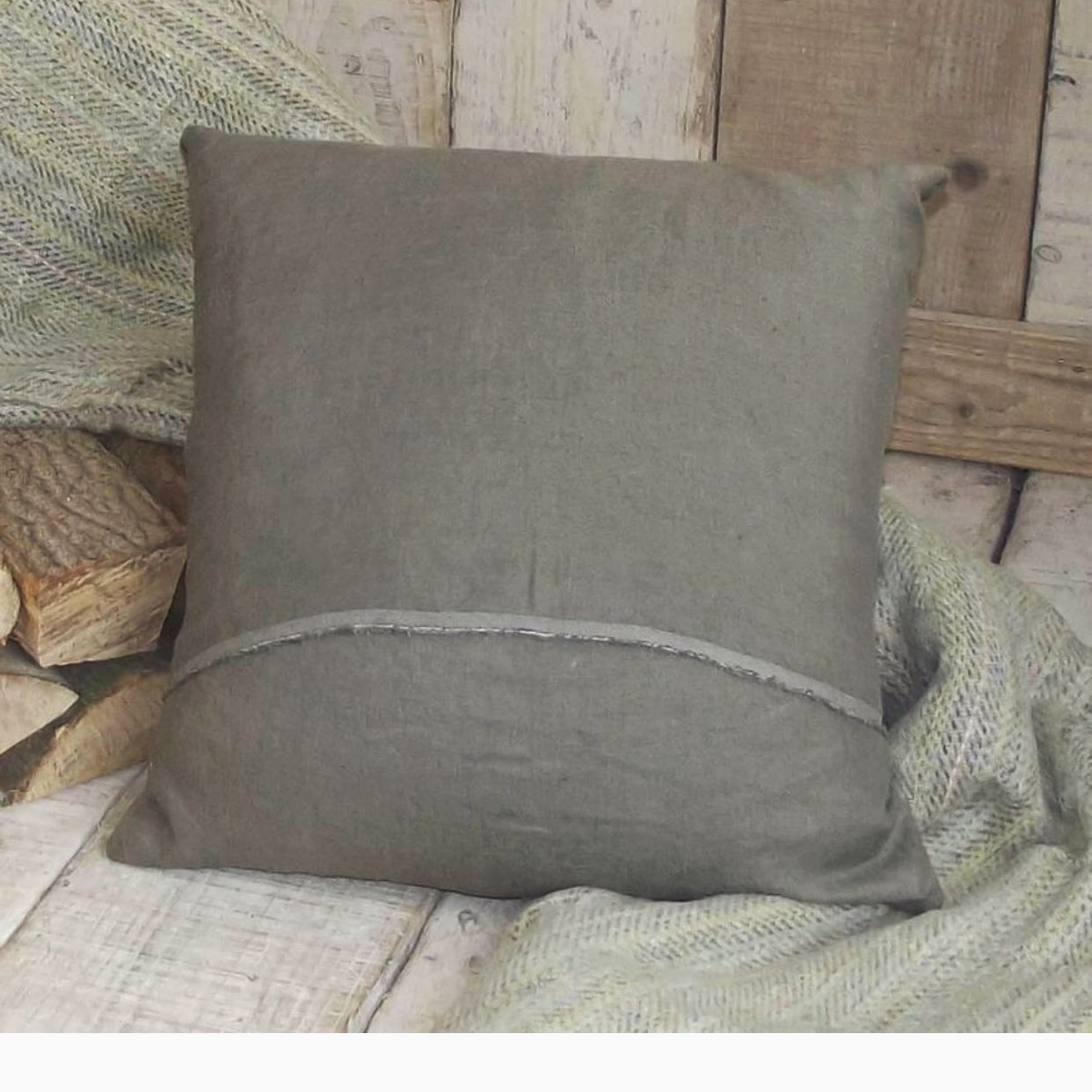 Olive Linen Cushion