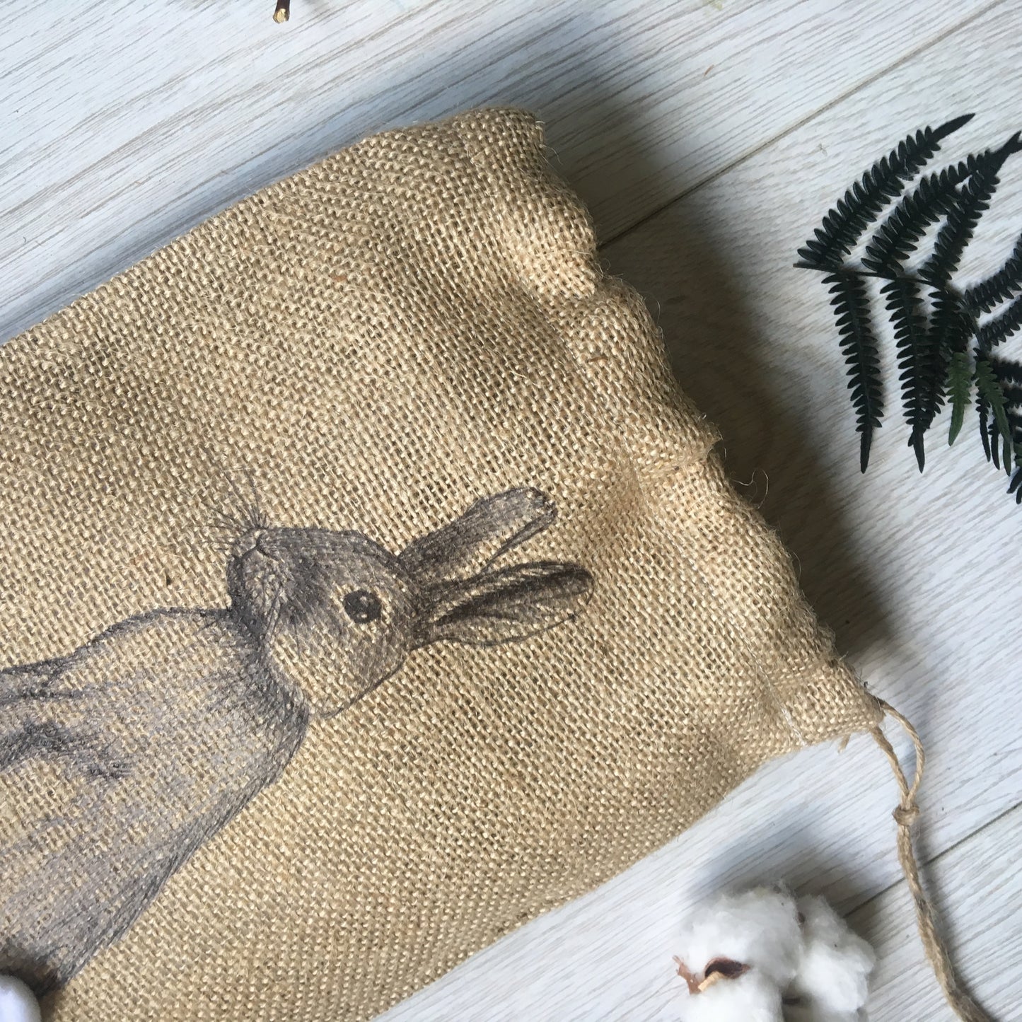 Easter Bunny Rabbit Hessian Bag