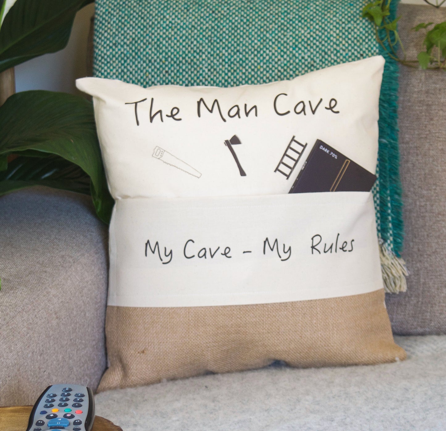 Personalised Man Cave Pocket Cushion