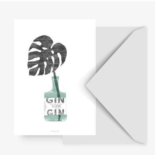 Monstera Leaf Bottle Card