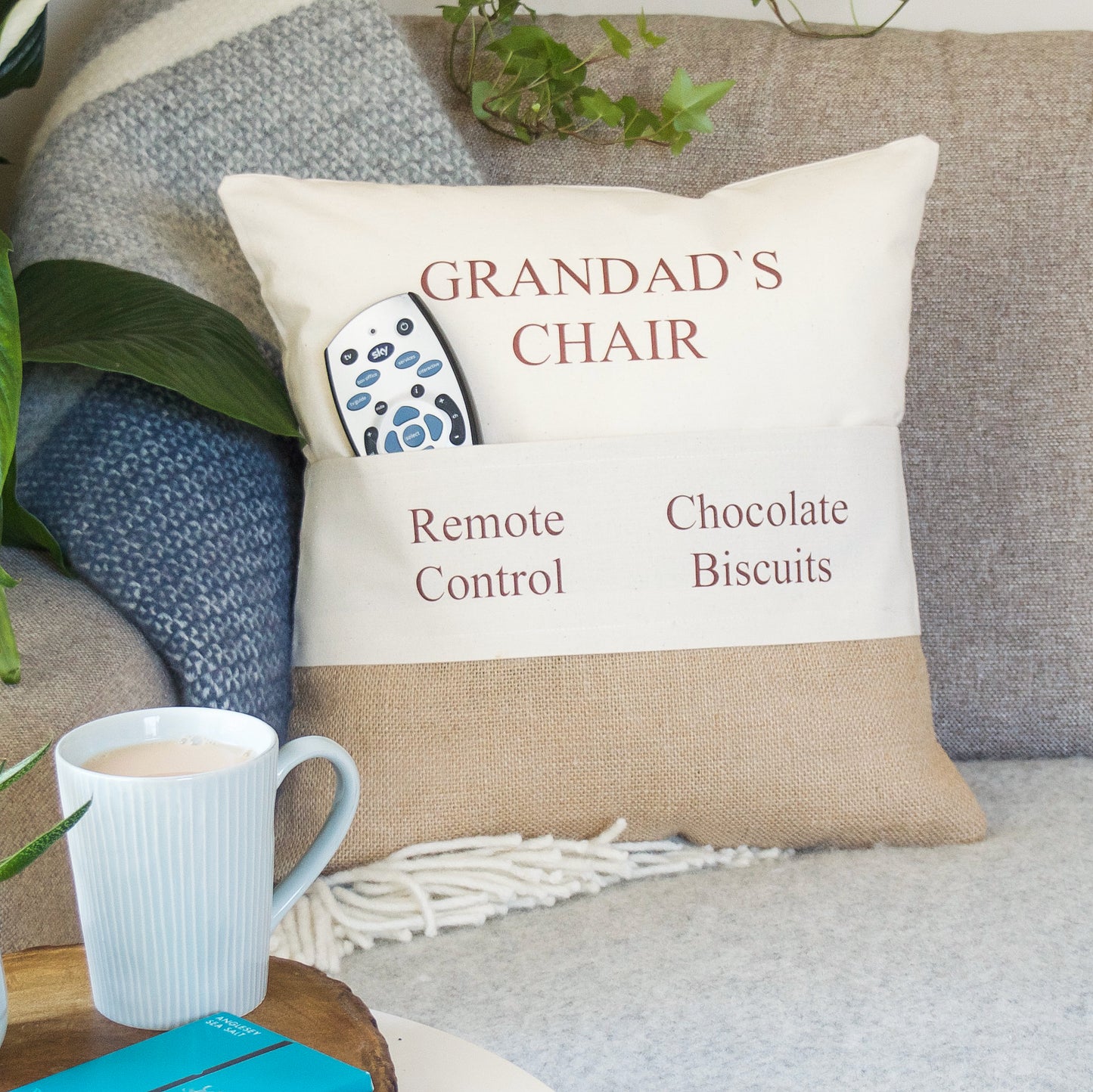 Personalised Pocket Cushion - Gift For Grandad