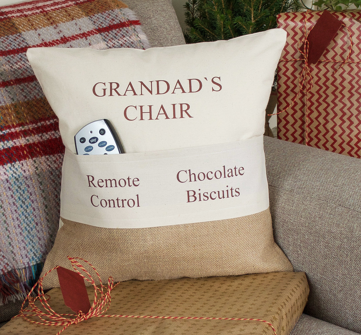 Personalised Pocket Cushion - Gift For Grandad