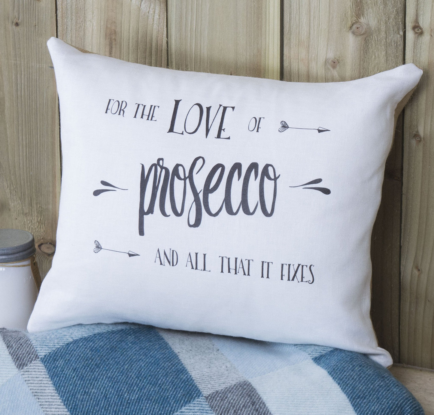 ' Prosecco ' Linen Gift Cushion