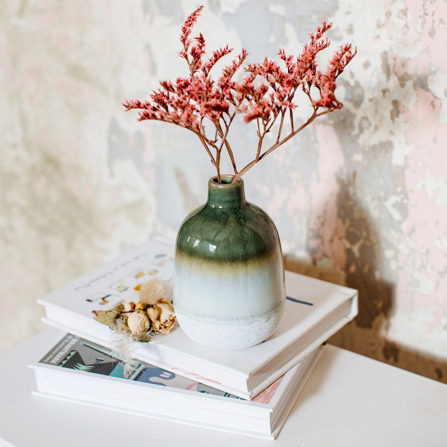 Green Glaze Bud Vase