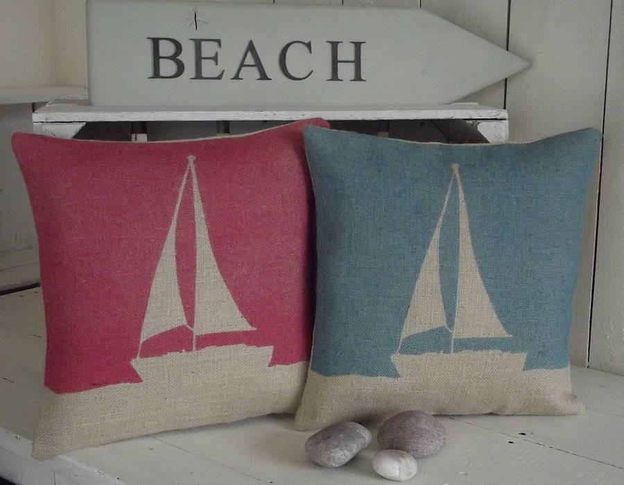 ' Boat ' Cushions (Red & Blue)