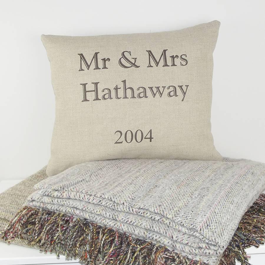 ' Mr And Mrs Since Year ' Personalised Cushion