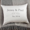 ' Couples Est ' Personalised Ivory Linen Cushion