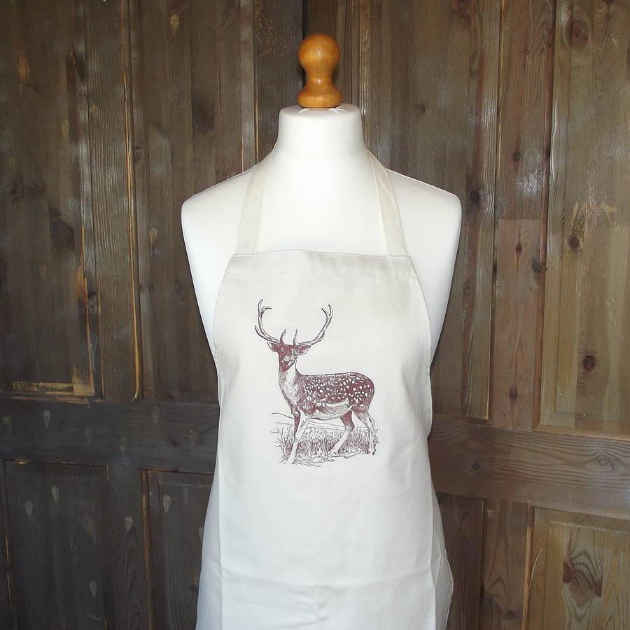 ' Red Deer ' 100% Irish Linen Apron