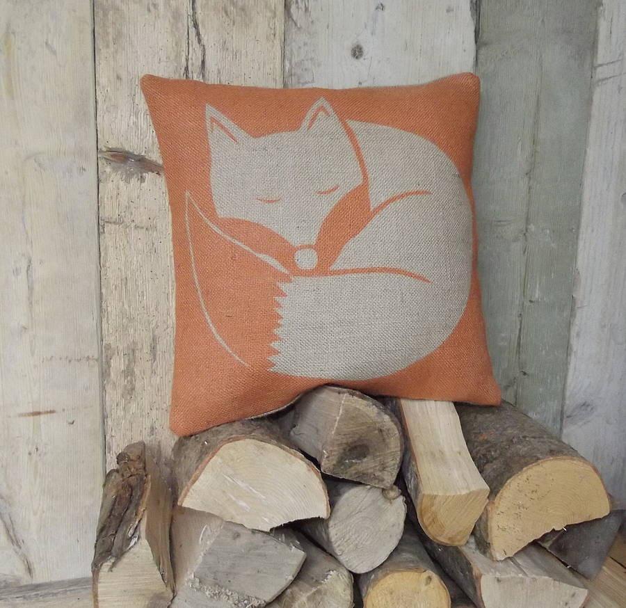 ' Rusty The Sleepy Fox ' Cushion