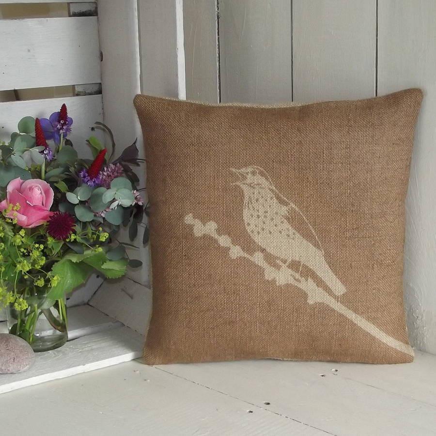 ' Song Thrush ' Cushion